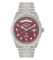 West End Watch. Classic Automatic 41mm - Arabic Maroon Dial.