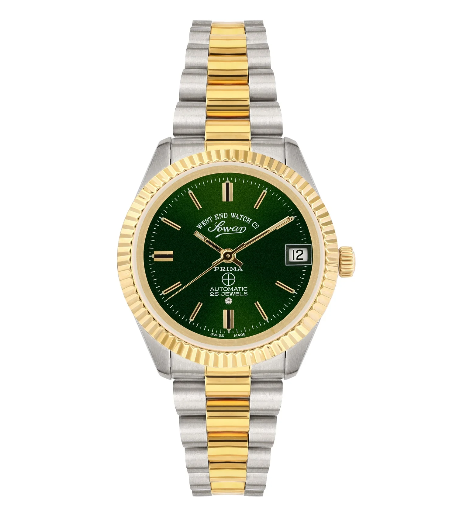 WestEnd-Watch-W680005-32.5-1-2tone-Green West End Watch. 32.5mm 2Tone Classic Automatic with Green Dial - Image 1