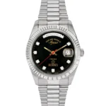 West End Watch. Classic Automatic 37mm Black Dial with Zircons