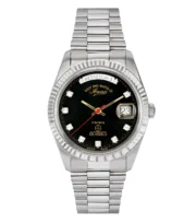 West End Watch. Classic Automatic 37mm Black Dial with Zircons